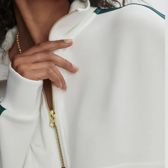 Varley White Zip-Up with Gold Accents - Picture 11 of 12